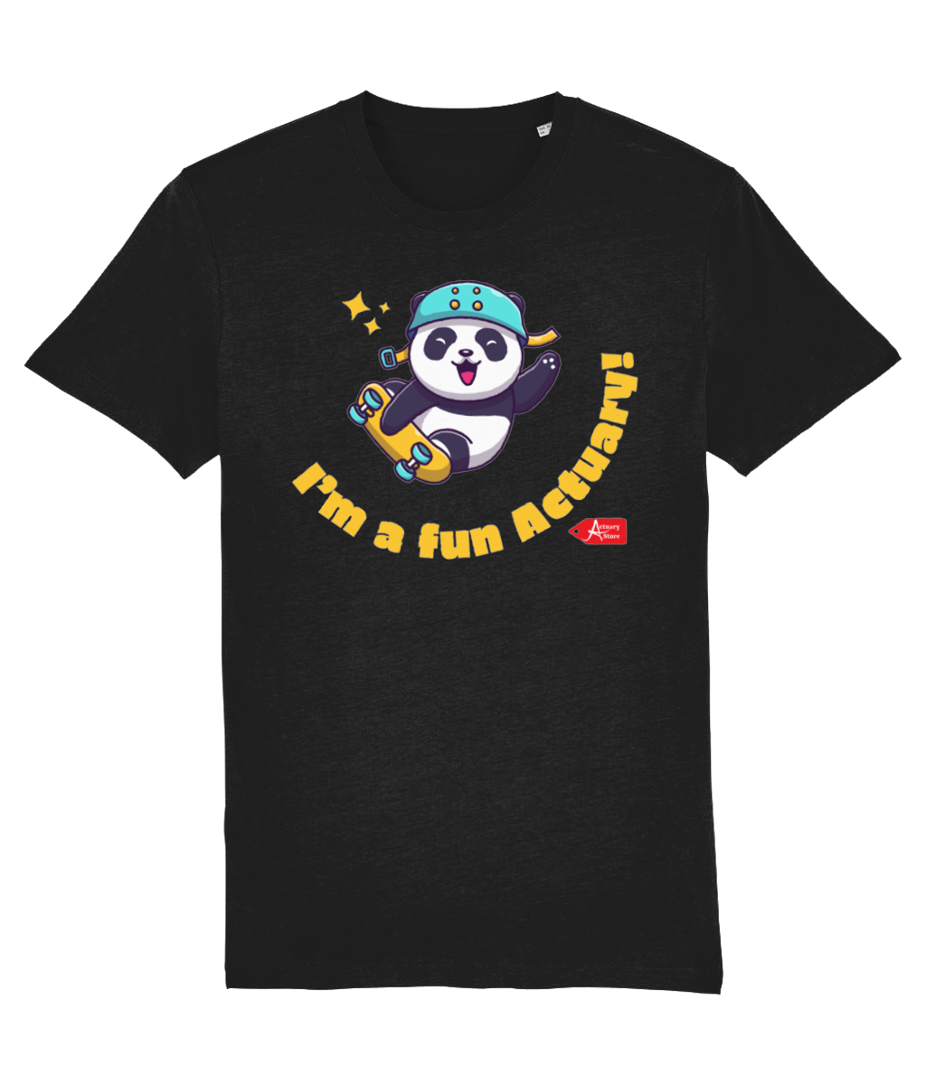 I'm A Fun Actuary Cute Panda T-Shirt (Black and White Variations)