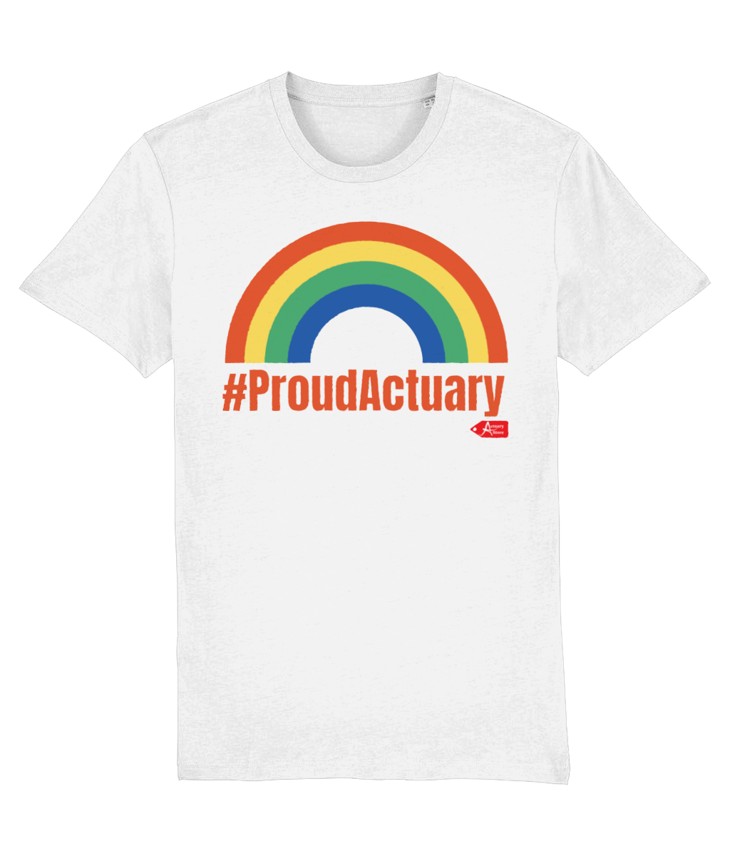 Rainbow Proud Actuary Any Colour T-Shirt(Black and White Variants)