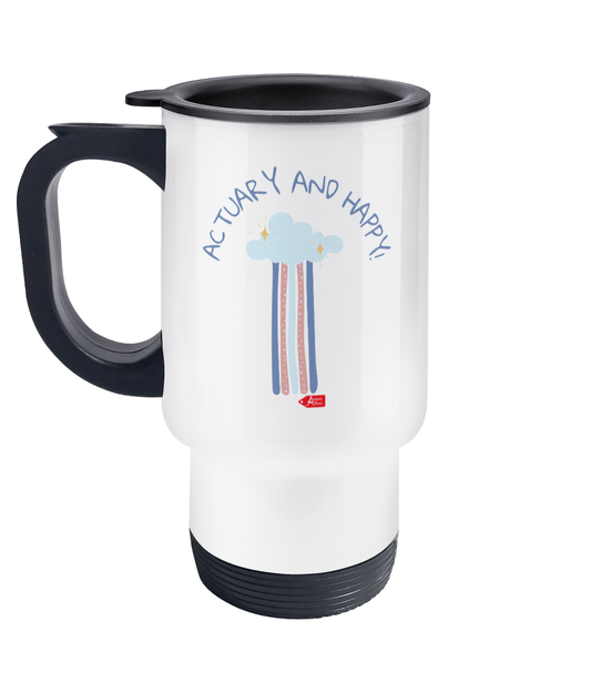 Actuary and Happy Stainless Steel Travel Mug
