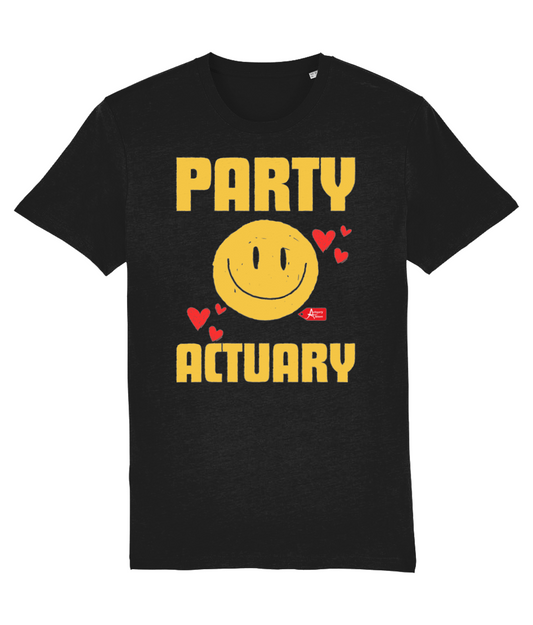 Party Actuary Smiley Hearts Black T-Shirt