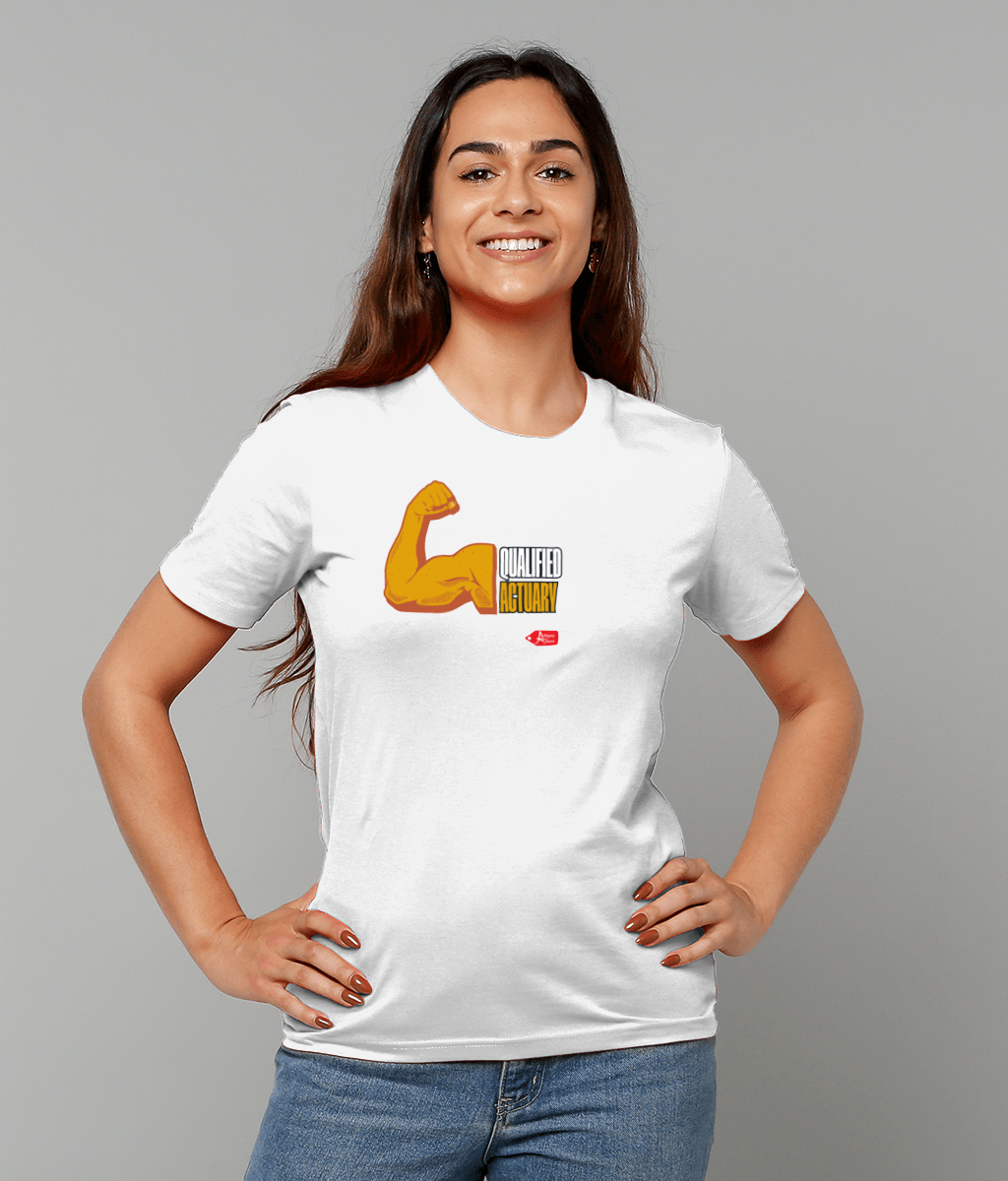 Qualified Actuary Arm Muscle T-Shirt (Black and White Variants)