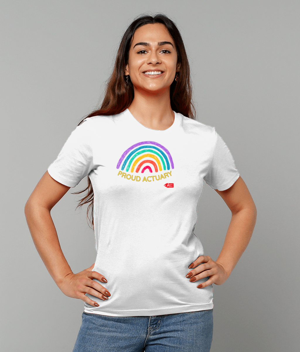 Proud Actuary Rainbow T-Shirt (Black and White Variants)