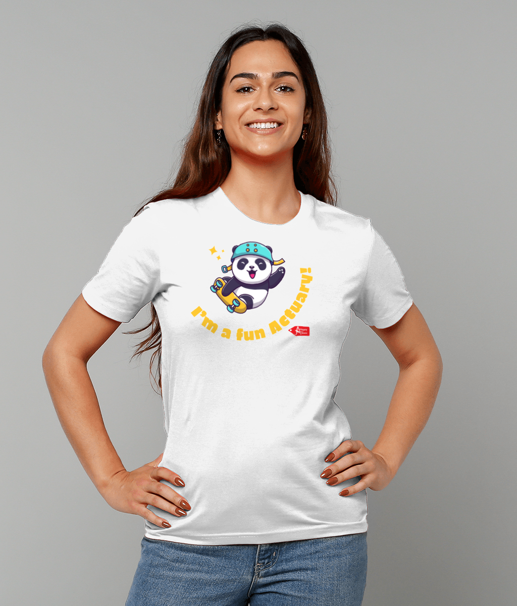I'm A Fun Actuary Cute Panda T-Shirt (Black and White Variations)