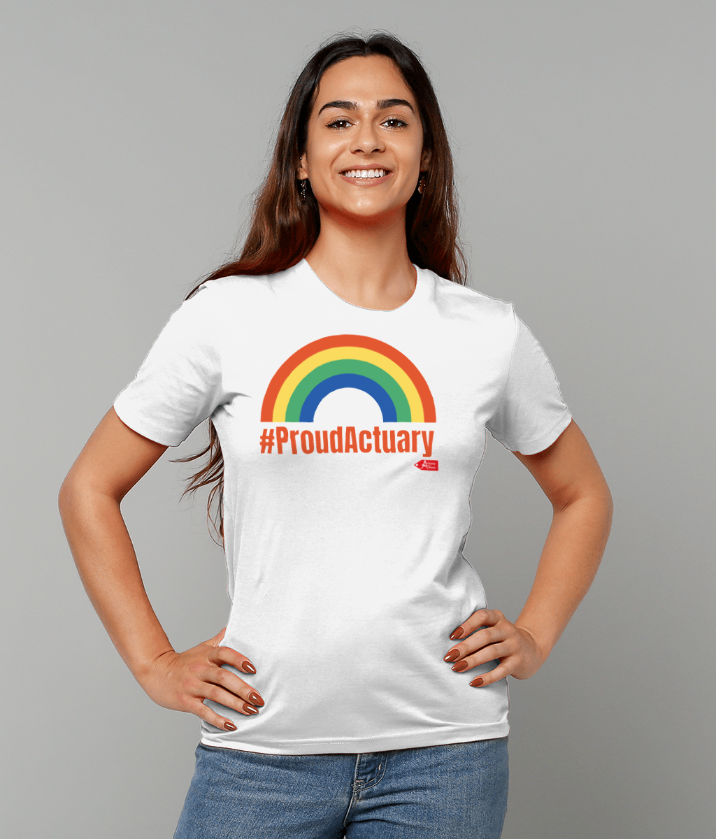 Rainbow Proud Actuary Any Colour T-Shirt(Black and White Variants)