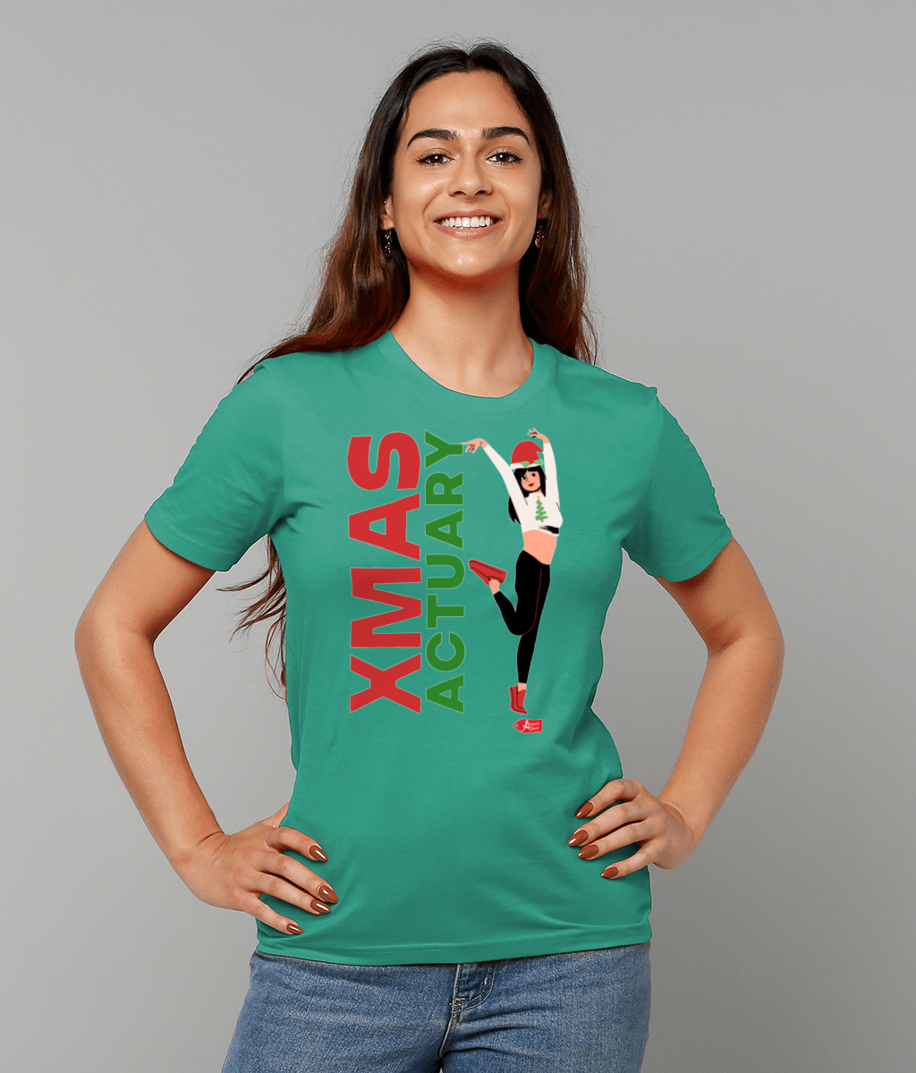 XMas Actuary Christmas Girl T-Shirt (Green and white variations)