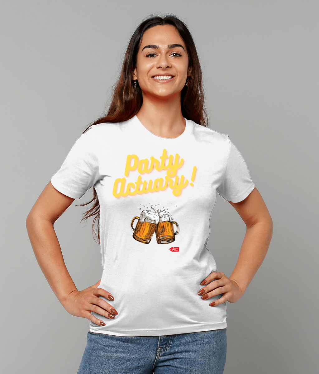 Party Actuary Beer Glasses T-Shirt (White and Black Variants)