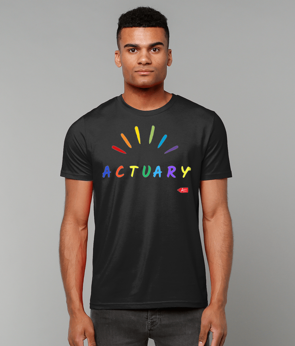 Actuary Colourful Vivid Pride Themed T-shirt (Black and White Variants)