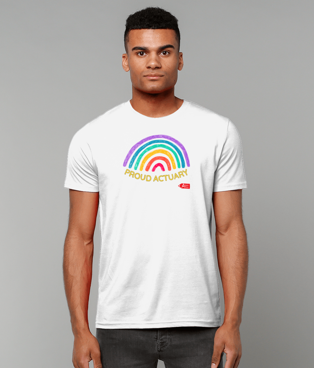 Proud Actuary Rainbow T-Shirt (Black and White Variants)