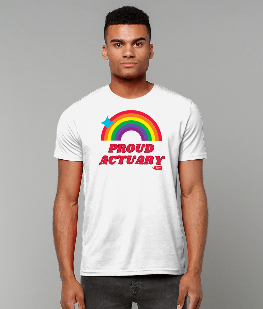 Proud Actuary Rainbow T-Shirt (Black and White Variants)