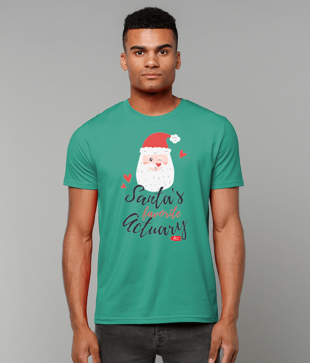 Santa's Favourite Actuary Christmas T-Shirt (Green and White Variations)