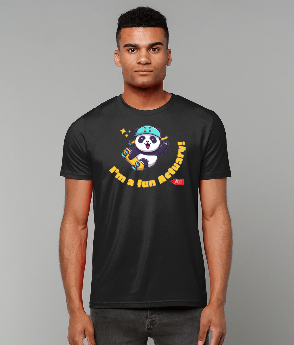 I'm A Fun Actuary Cute Panda T-Shirt (Black and White Variations)