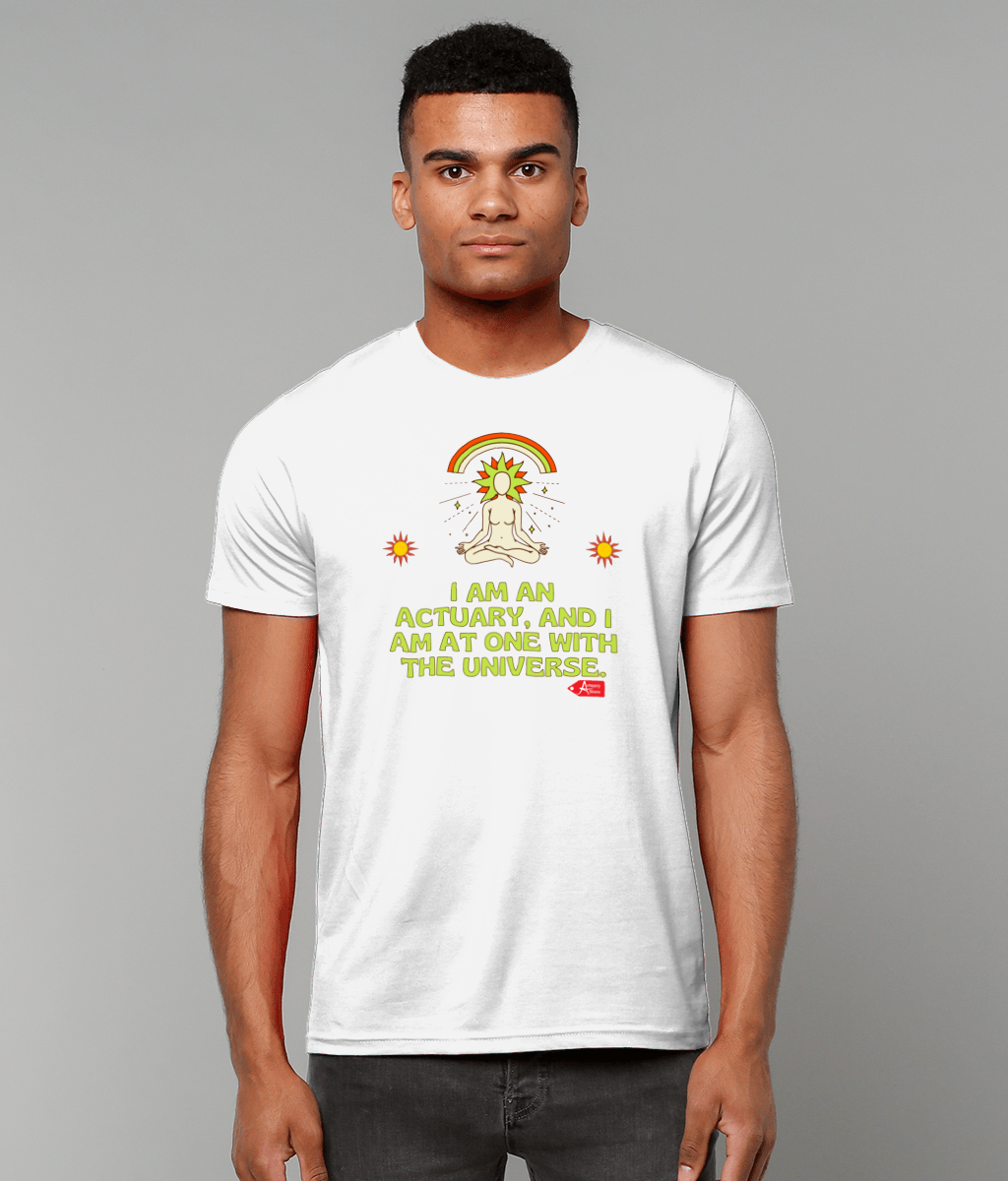 Actuary At One With The Universe T-Shirt (Black and White Variations)