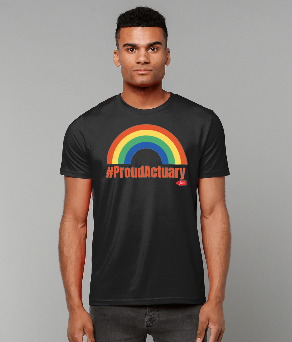 Rainbow Proud Actuary Any Colour T-Shirt(Black and White Variants)