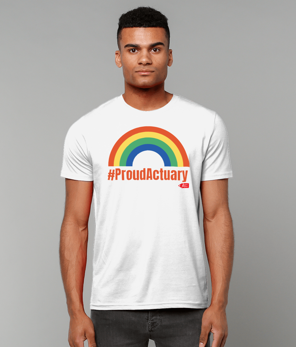 Rainbow Proud Actuary Any Colour T-Shirt(Black and White Variants)