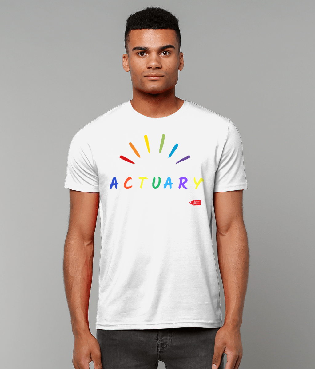 Actuary Colourful Vivid Pride Themed T-shirt (Black and White Variants)
