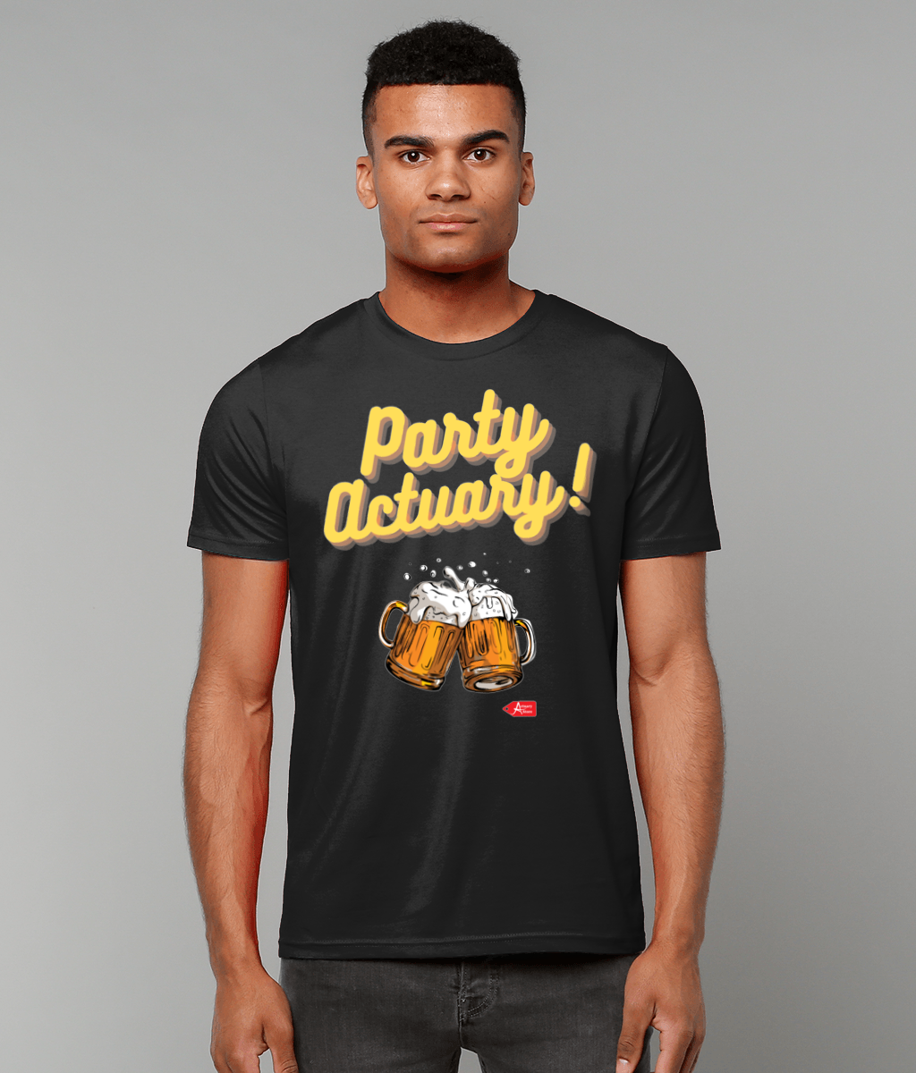 Party Actuary Beer Glasses T-Shirt (White and Black Variants)