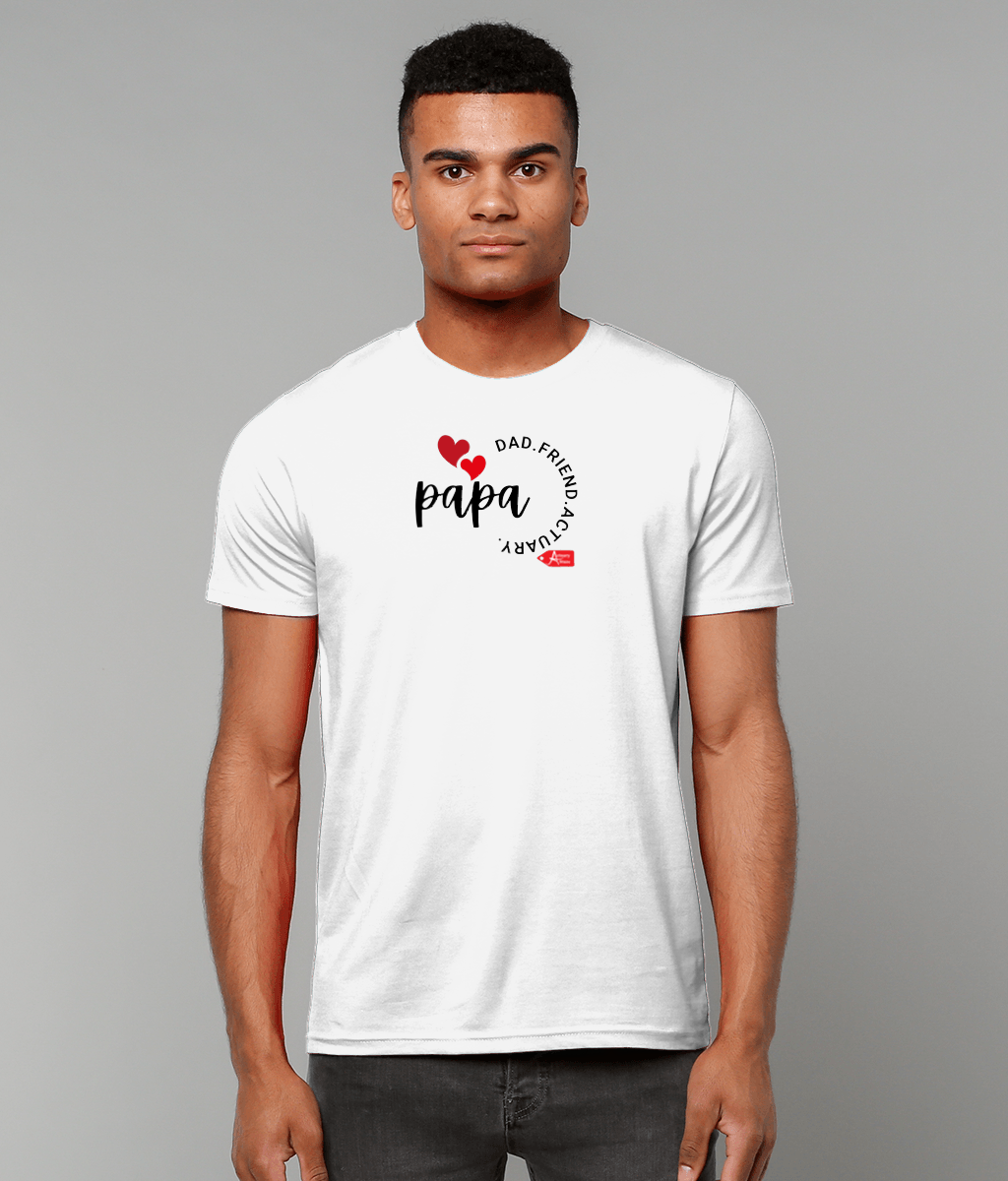 Papa Dad Friend Actuary White T-Shirt