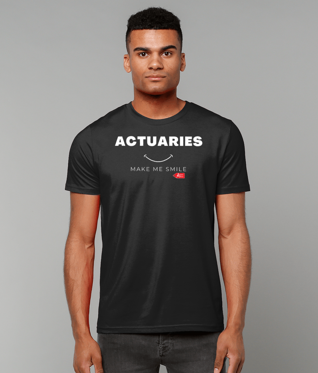Actuaries Make Me Smile Black T-Shirt