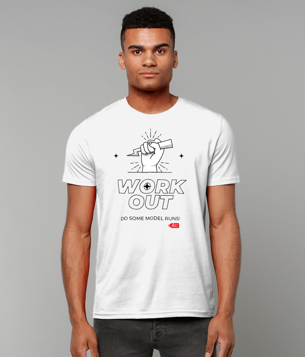 Work Out Do Some Model Runs White T-Shirt