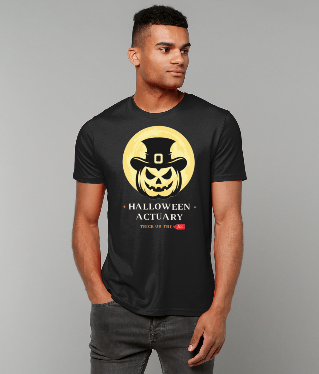 Halloween Actuary Trick or Treat Pumpkin Moon T-Shirt