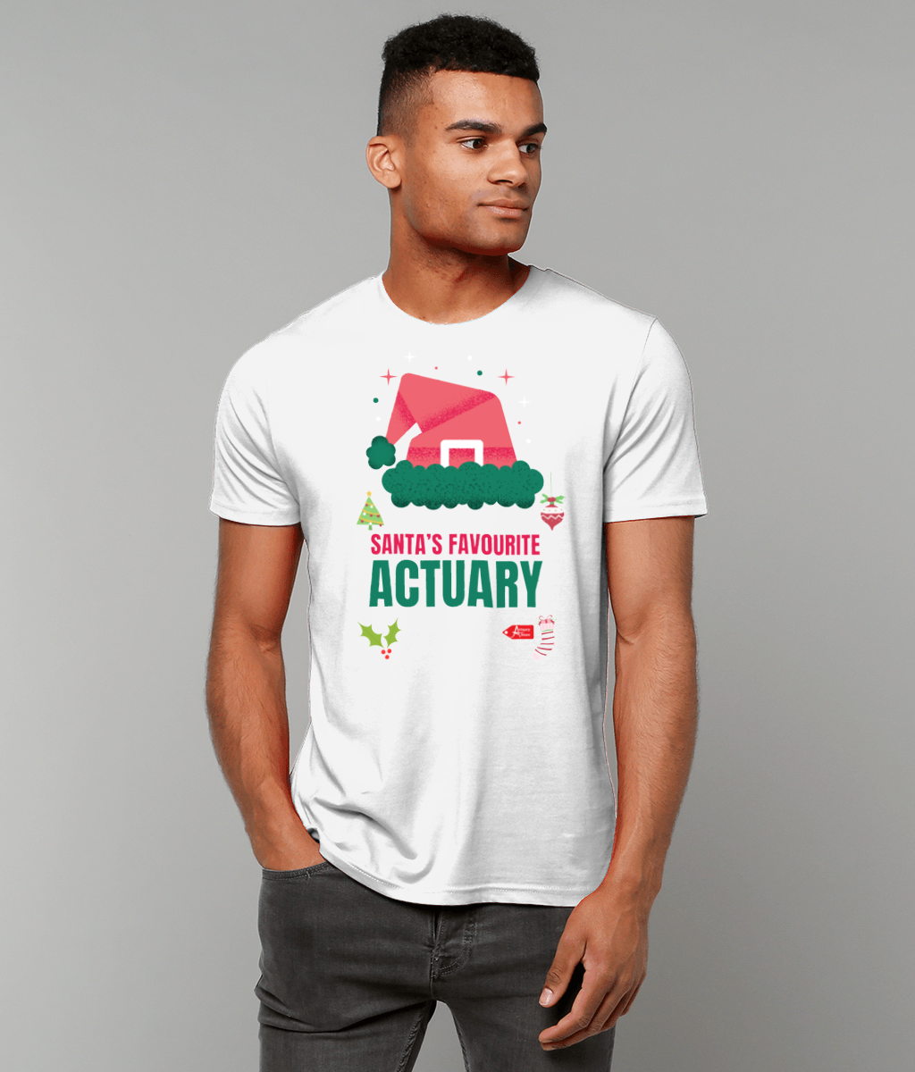 Santa's Favourite Actuary Christmas Santa Hat T-Shirt