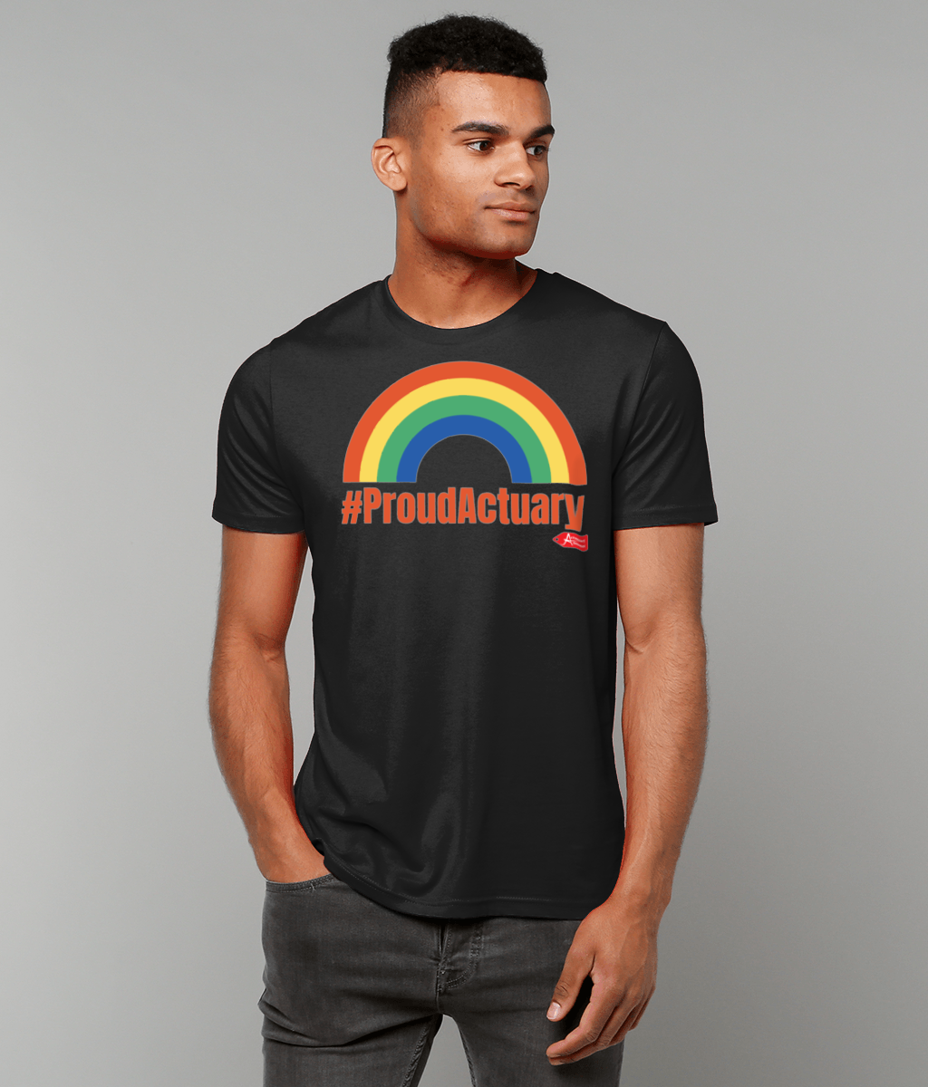 Rainbow Proud Actuary Any Colour T-Shirt(Black and White Variants)