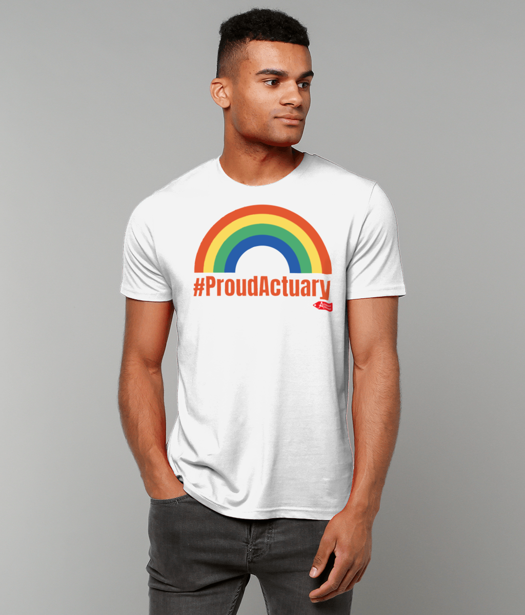 Rainbow Proud Actuary Any Colour T-Shirt(Black and White Variants)