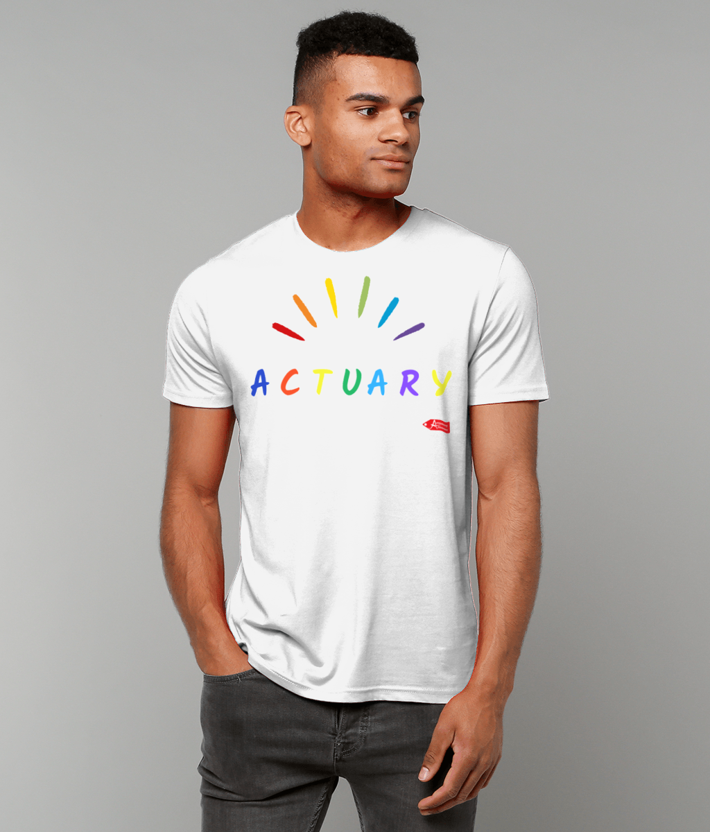 Actuary Colourful Vivid Pride Themed T-shirt (Black and White Variants)