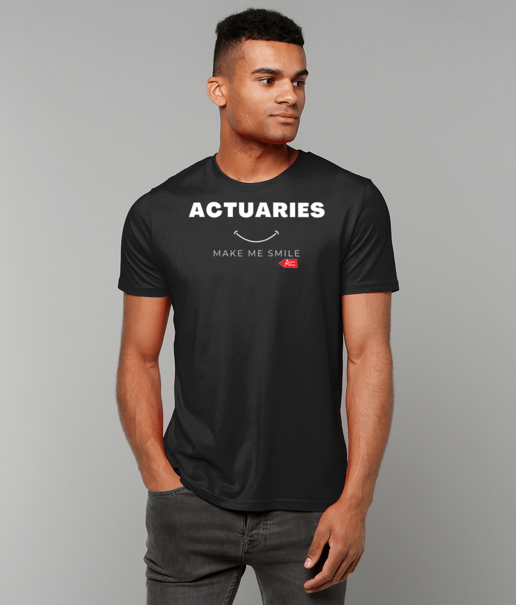 Actuaries Make Me Smile Black T-Shirt