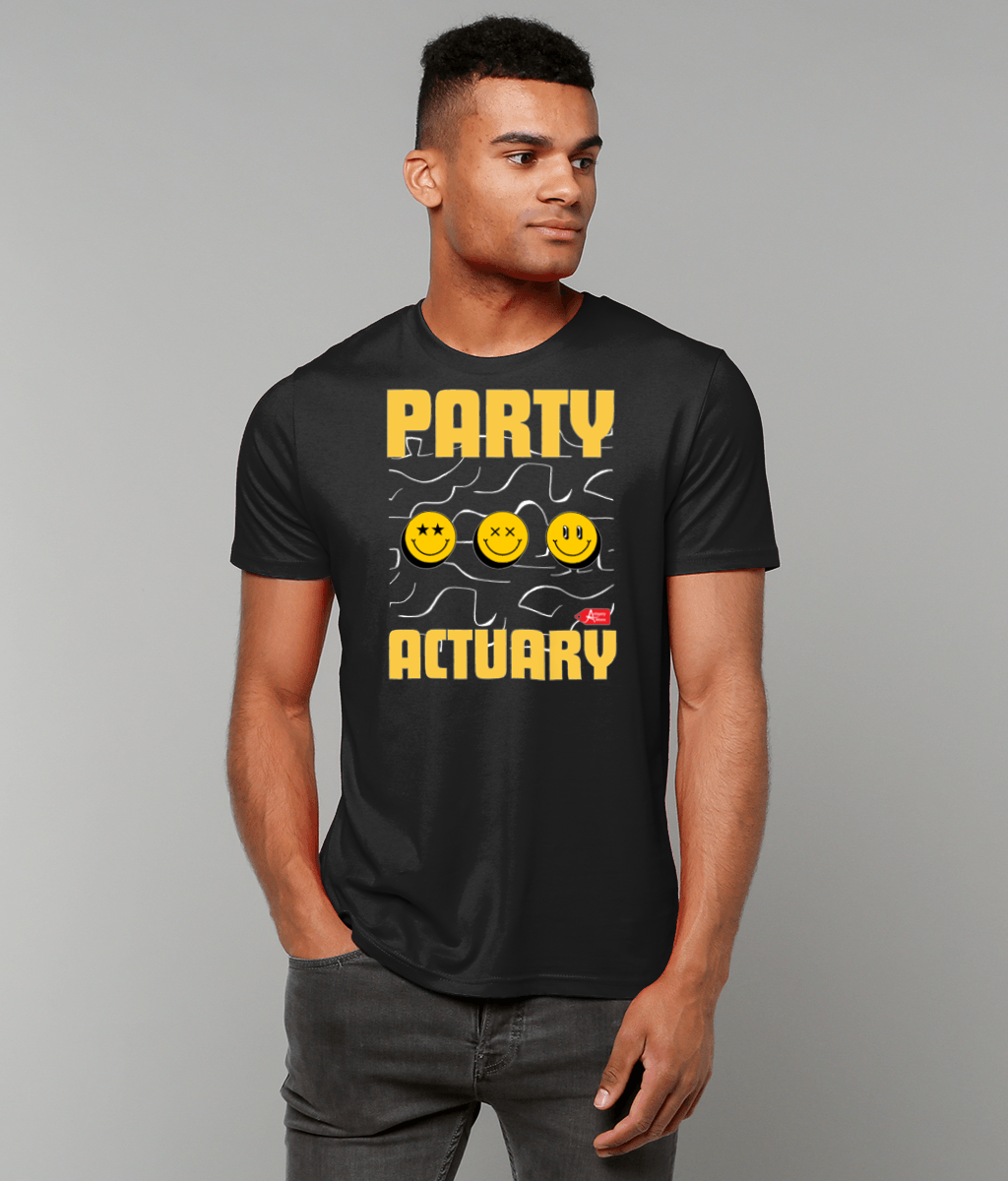 Party Actuary Smile Stickers Black T-Shirt