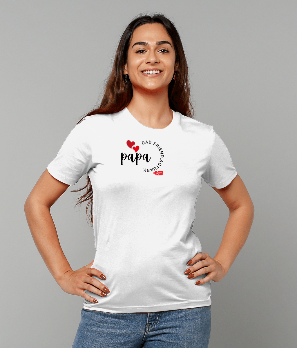 Papa Dad Friend Actuary White T-Shirt