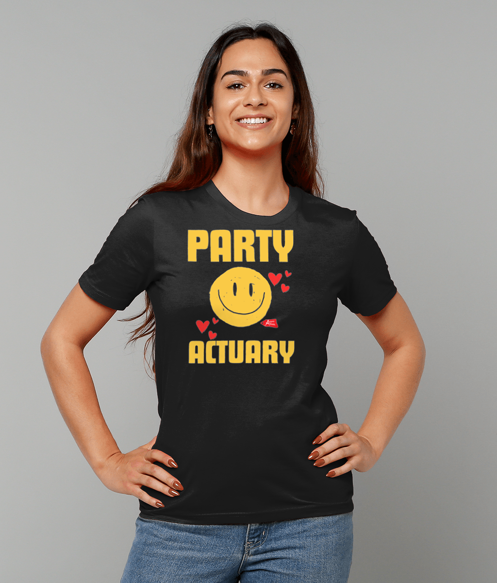 Party Actuary Smiley Hearts Black T-Shirt