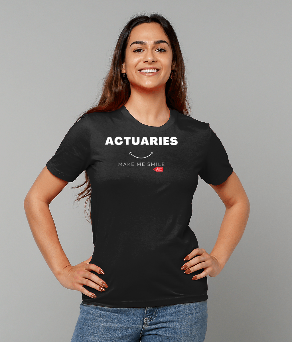 Actuaries Make Me Smile Black T-Shirt