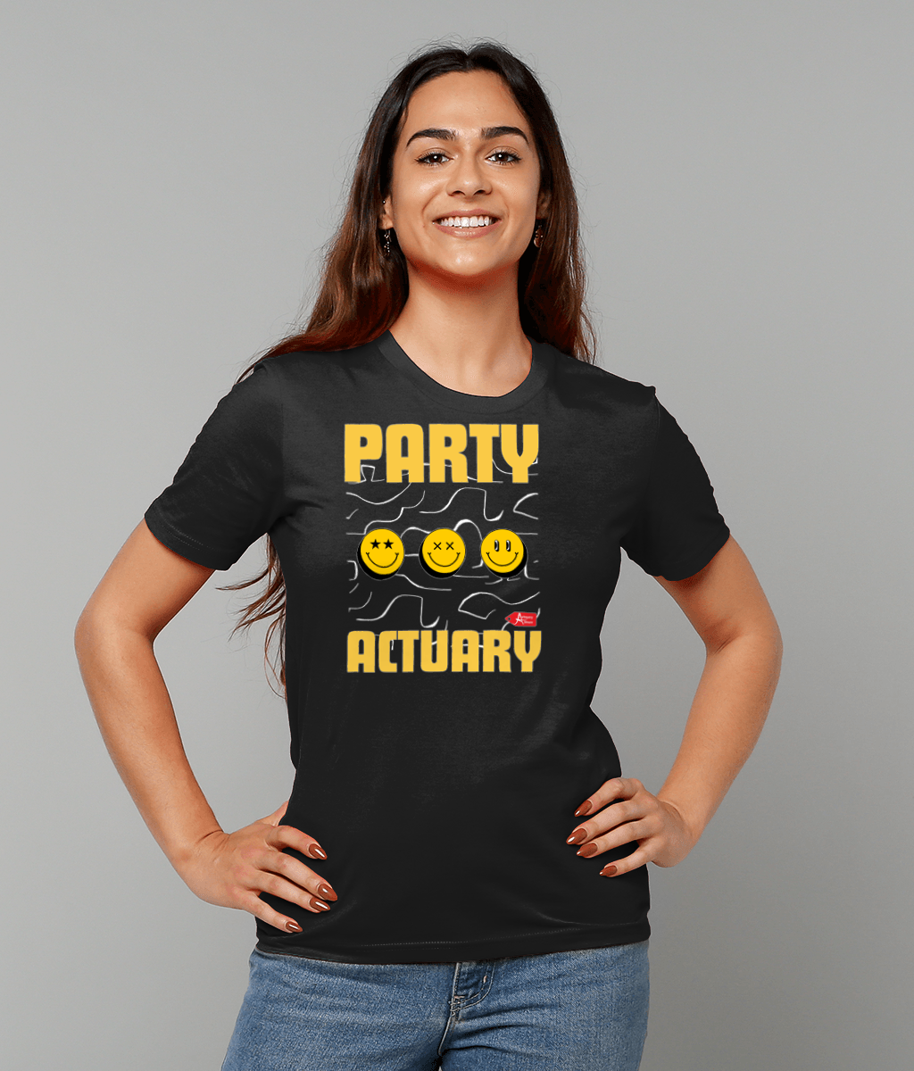 Party Actuary Smile Stickers Black T-Shirt