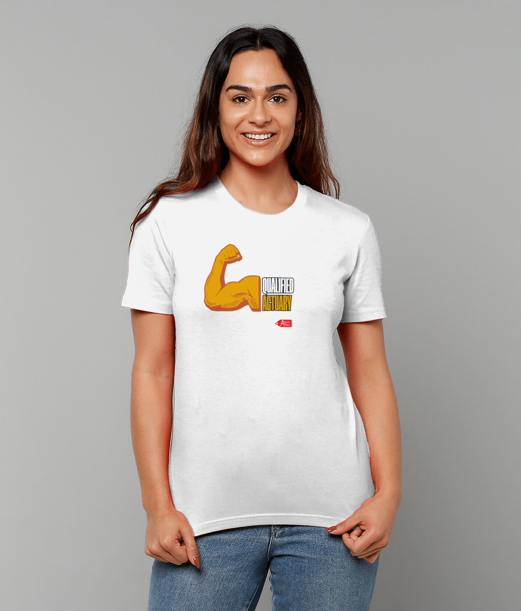 Qualified Actuary Arm Muscle T-Shirt (Black and White Variants)