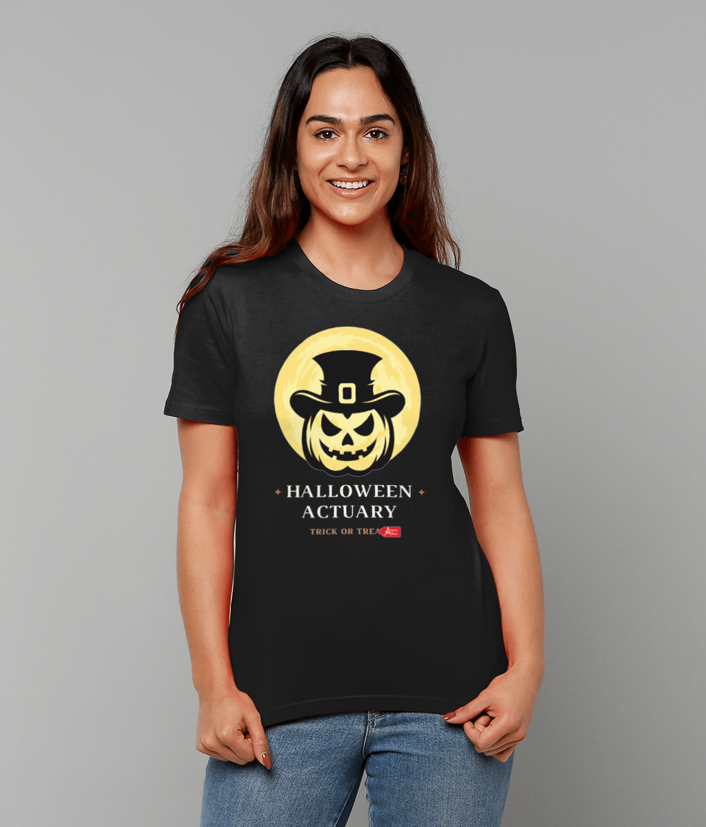 Halloween Actuary Trick or Treat Pumpkin Moon T-Shirt