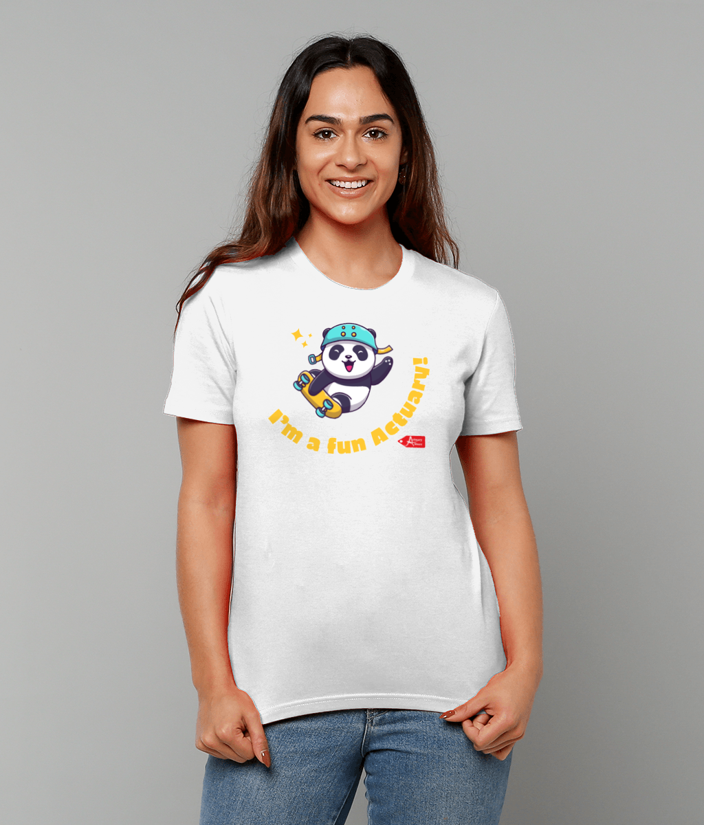 I'm A Fun Actuary Cute Panda T-Shirt (Black and White Variations)