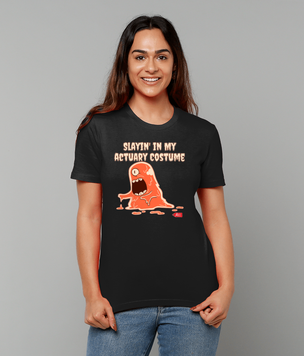 Slaying In My Actuary Costume Monster Halloween T-Shirt