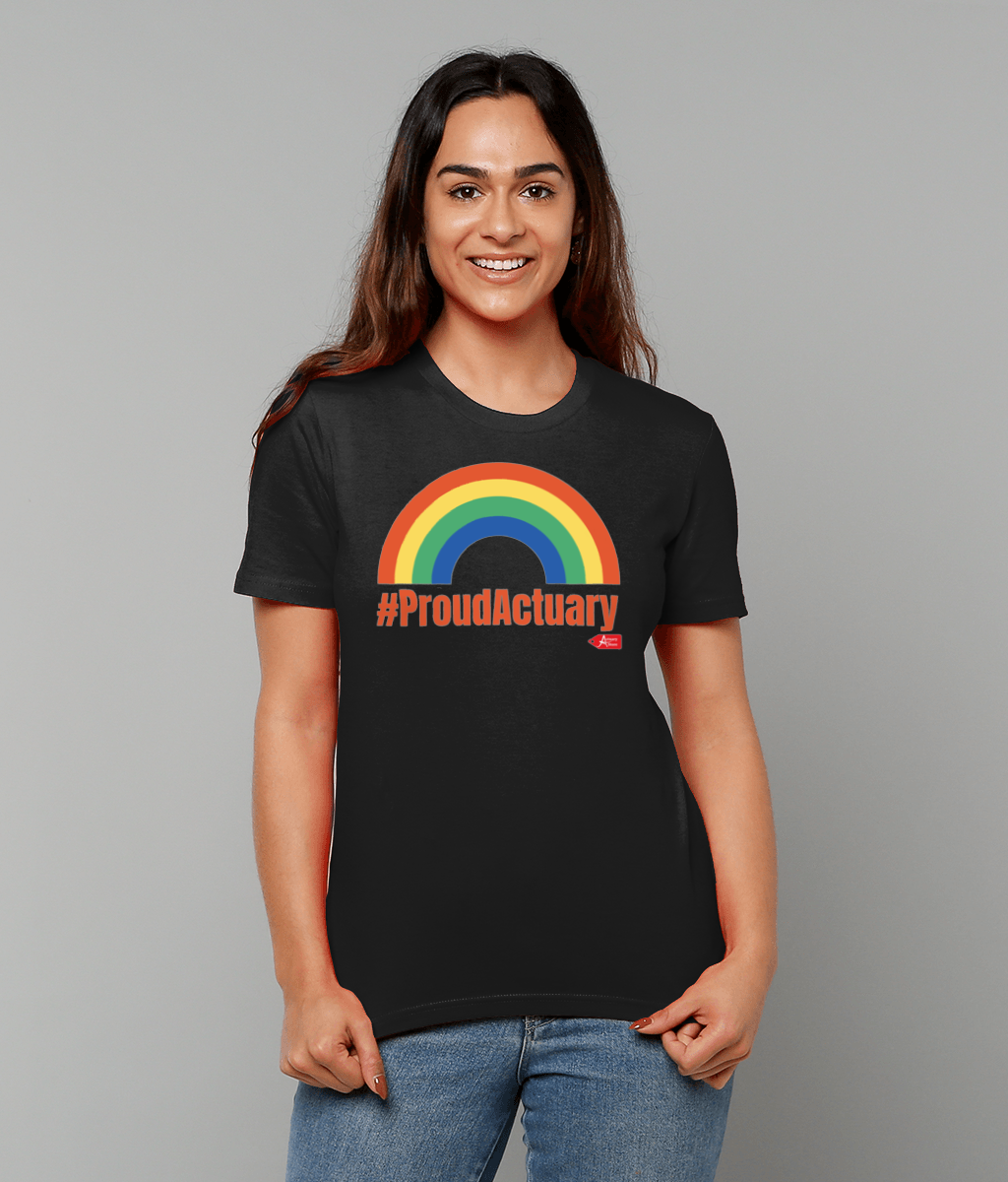 Rainbow Proud Actuary Any Colour T-Shirt(Black and White Variants)