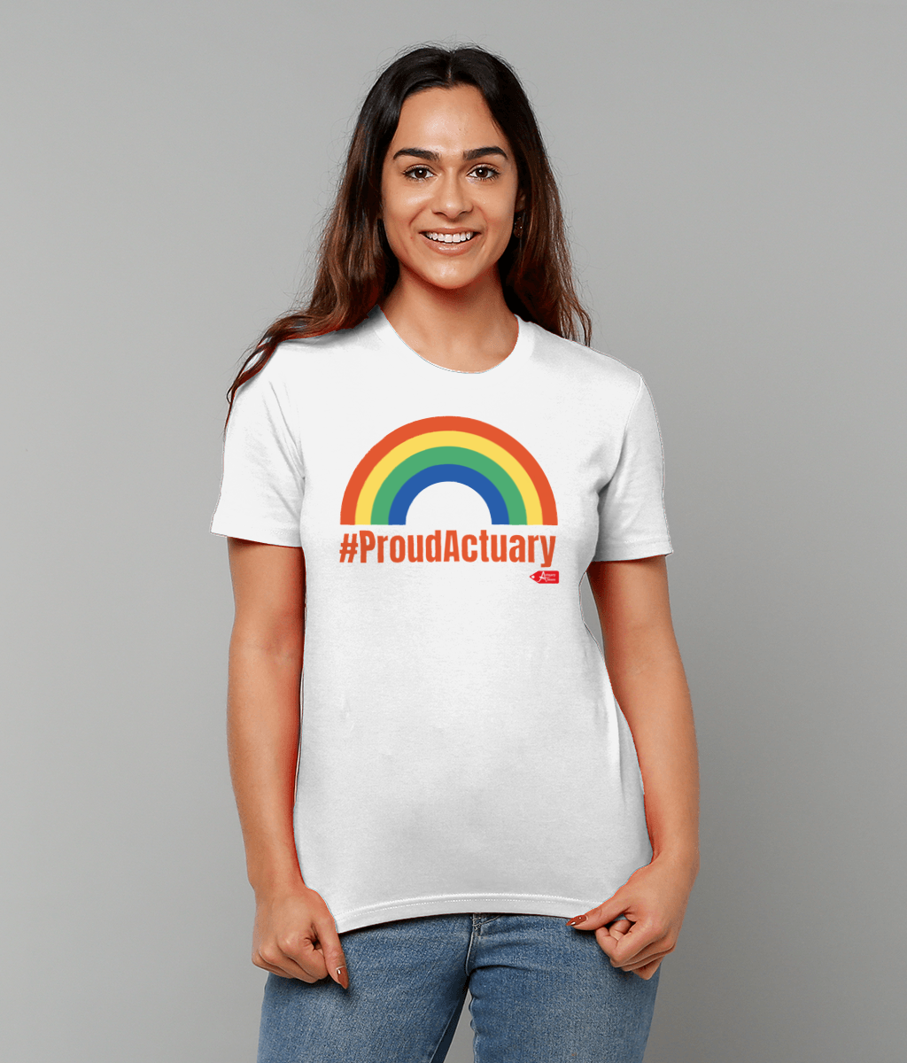 Rainbow Proud Actuary Any Colour T-Shirt(Black and White Variants)