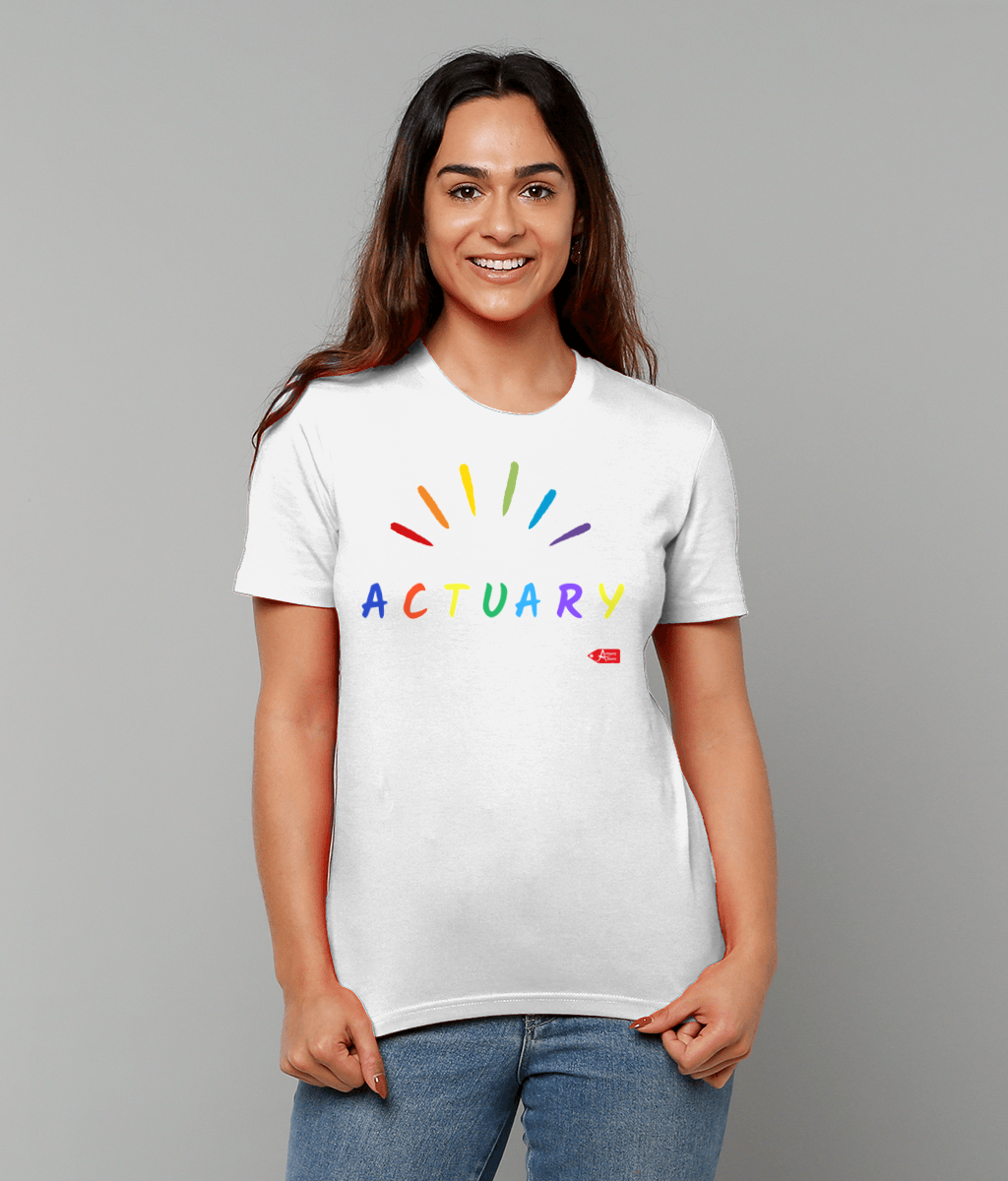 Actuary Colourful Vivid Pride Themed T-shirt (Black and White Variants)