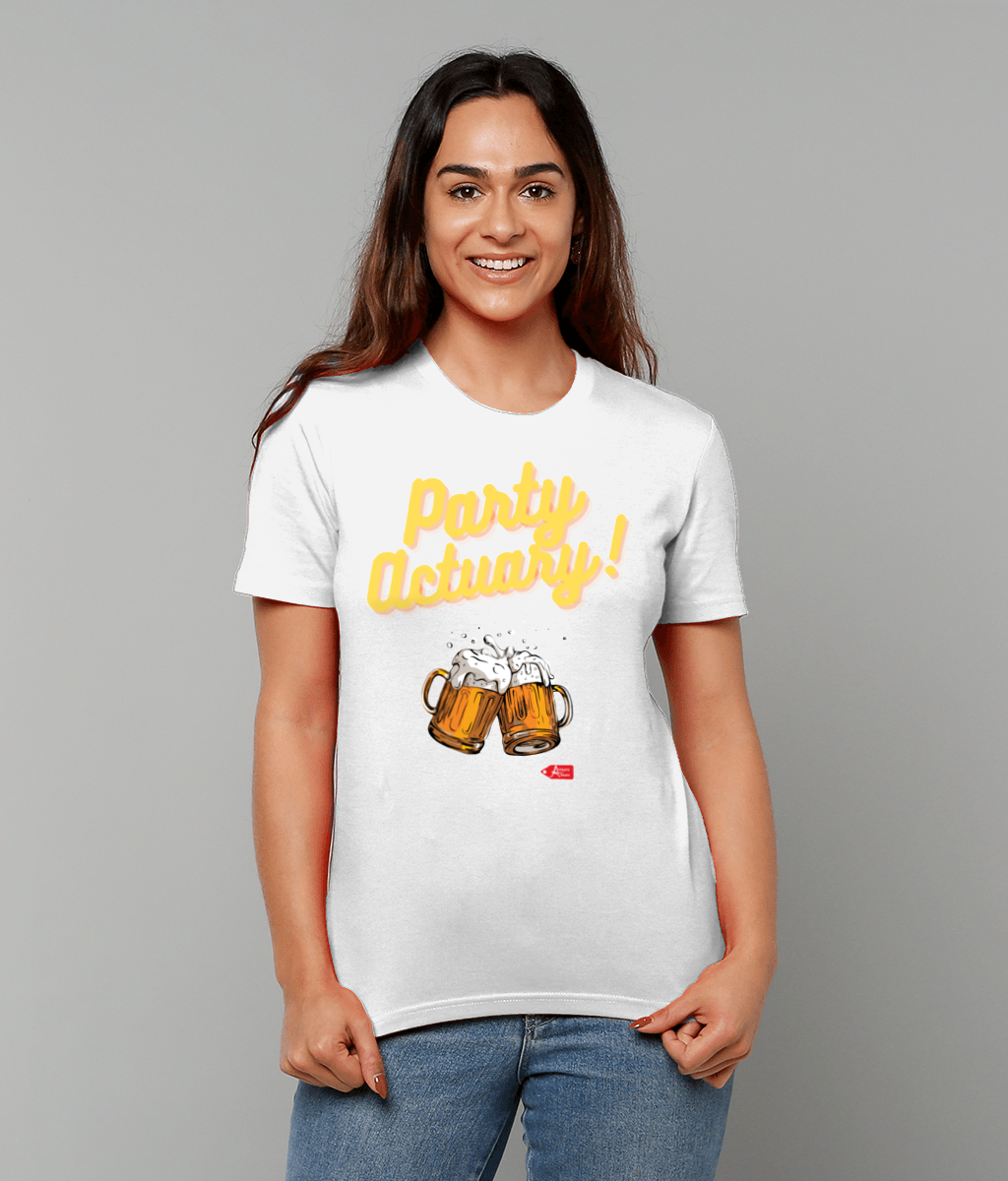 Party Actuary Beer Glasses T-Shirt (White and Black Variants)
