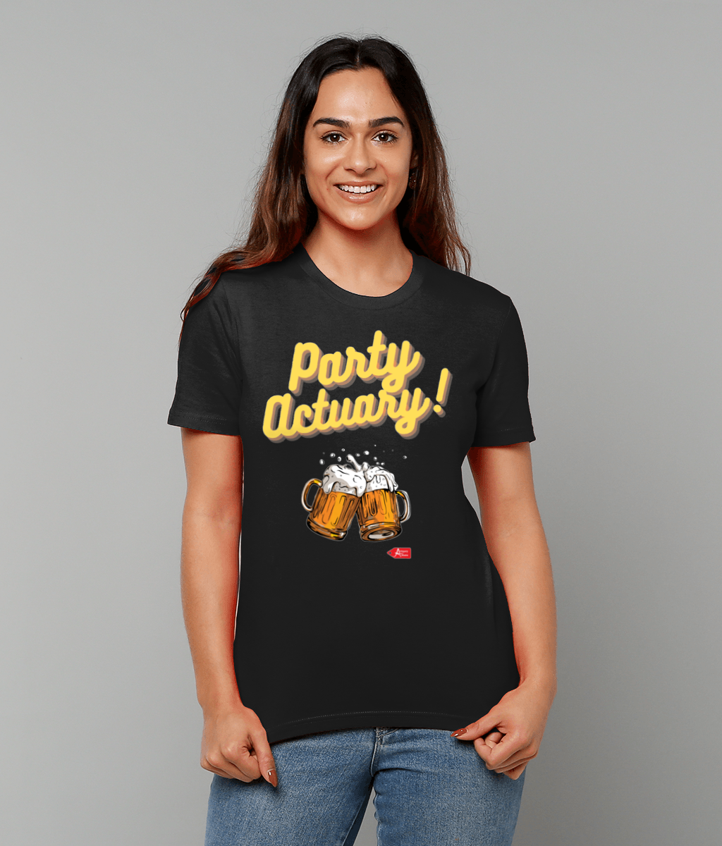 Party Actuary Beer Glasses T-Shirt (White and Black Variants)