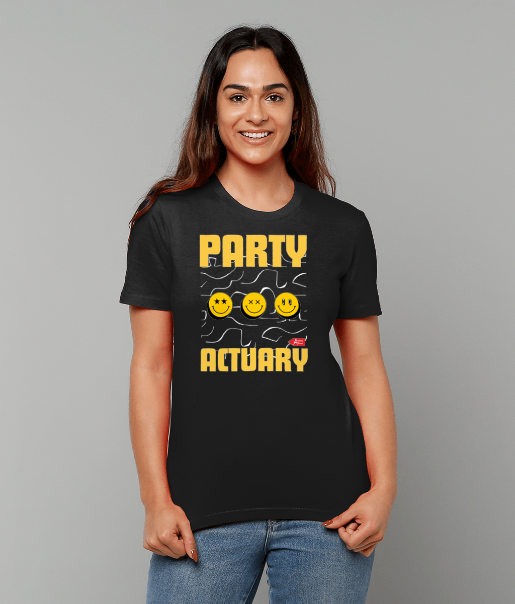 Party Actuary Smile Stickers Black T-Shirt
