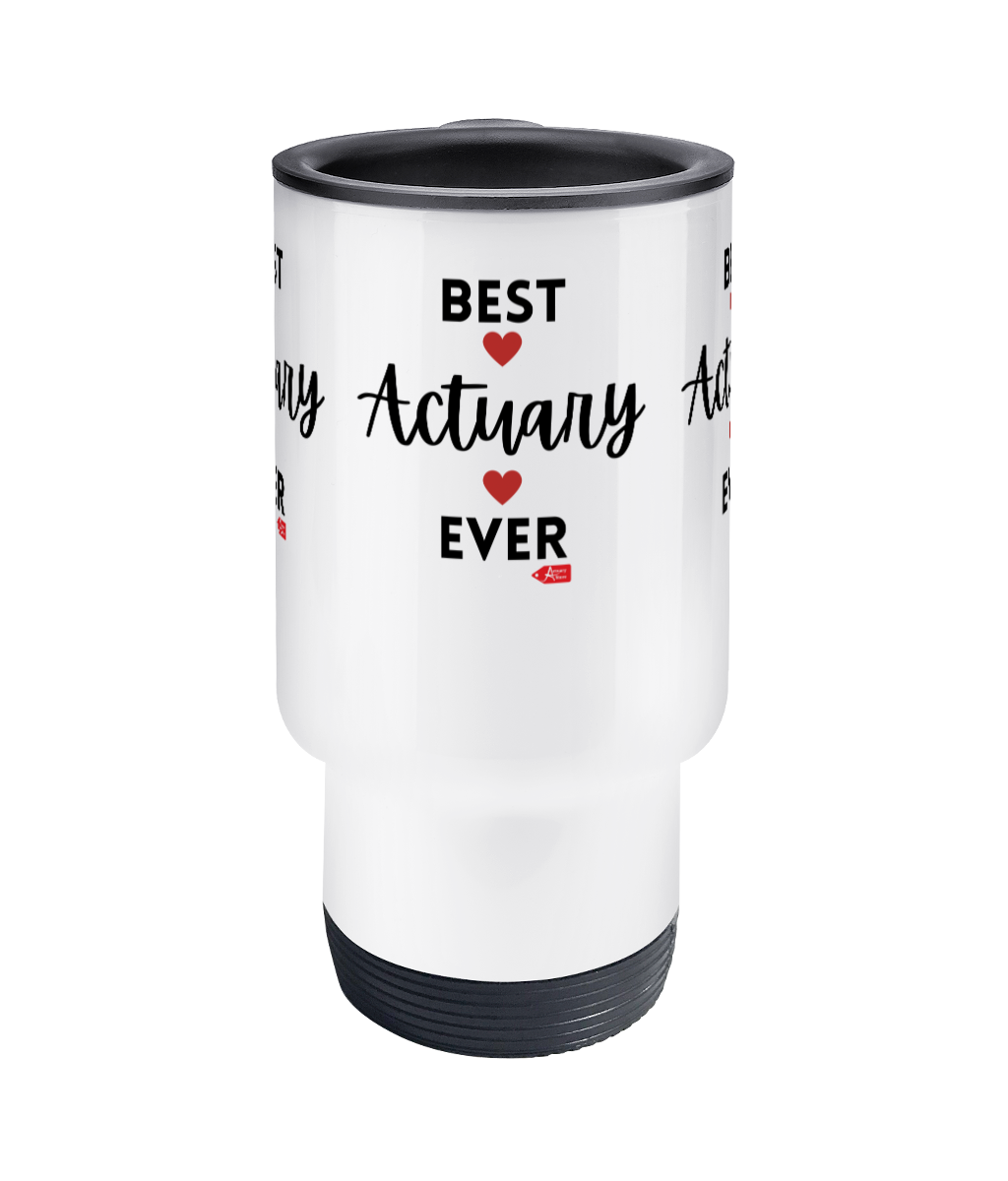 Best Actuary Ever Hearts Stainless Steel Travel Mug
