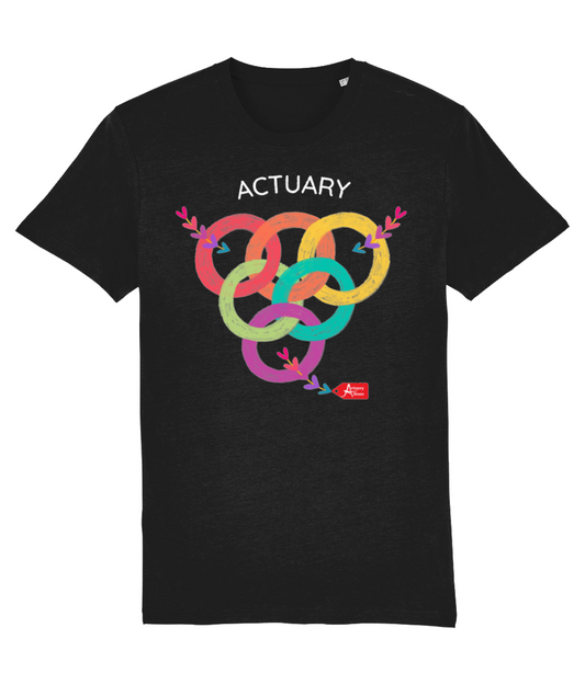 Actuary Rainbow Linked Rings Love Pride T-Shirt