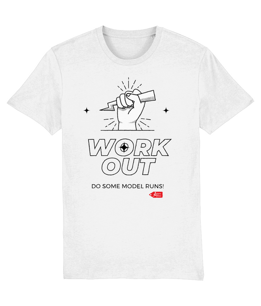 Work Out Do Some Model Runs White T-Shirt