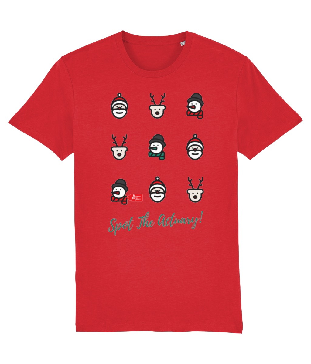Spot The Actuary Christmas T-Shirt (Red and White Variations)