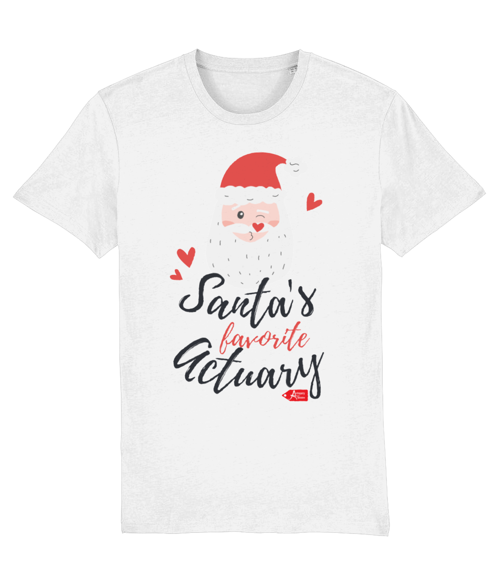 Santa's Favourite Actuary Christmas T-Shirt (Green and White Variations)