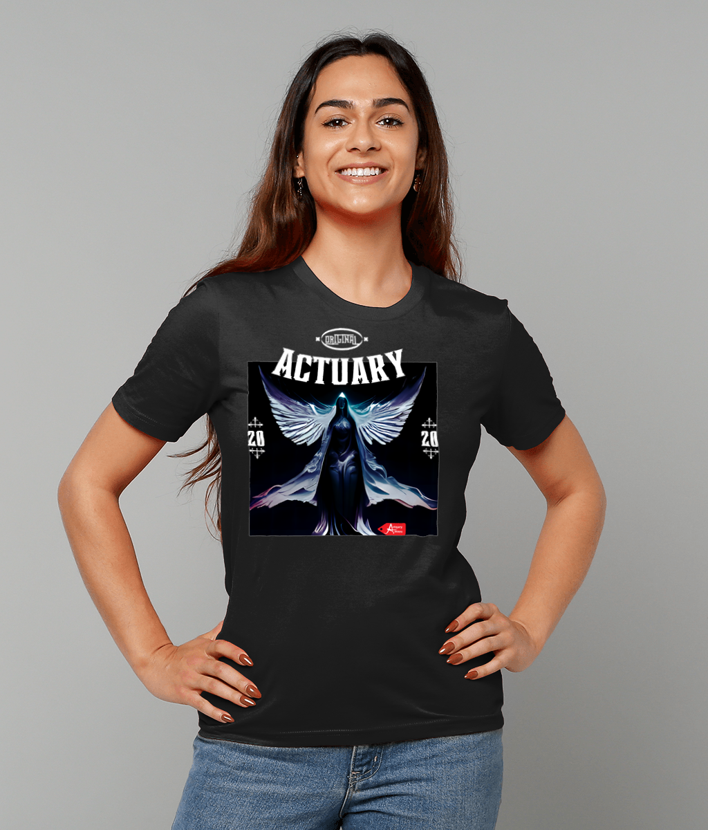 Actuary Black Minimalist Goth Black T-shirt